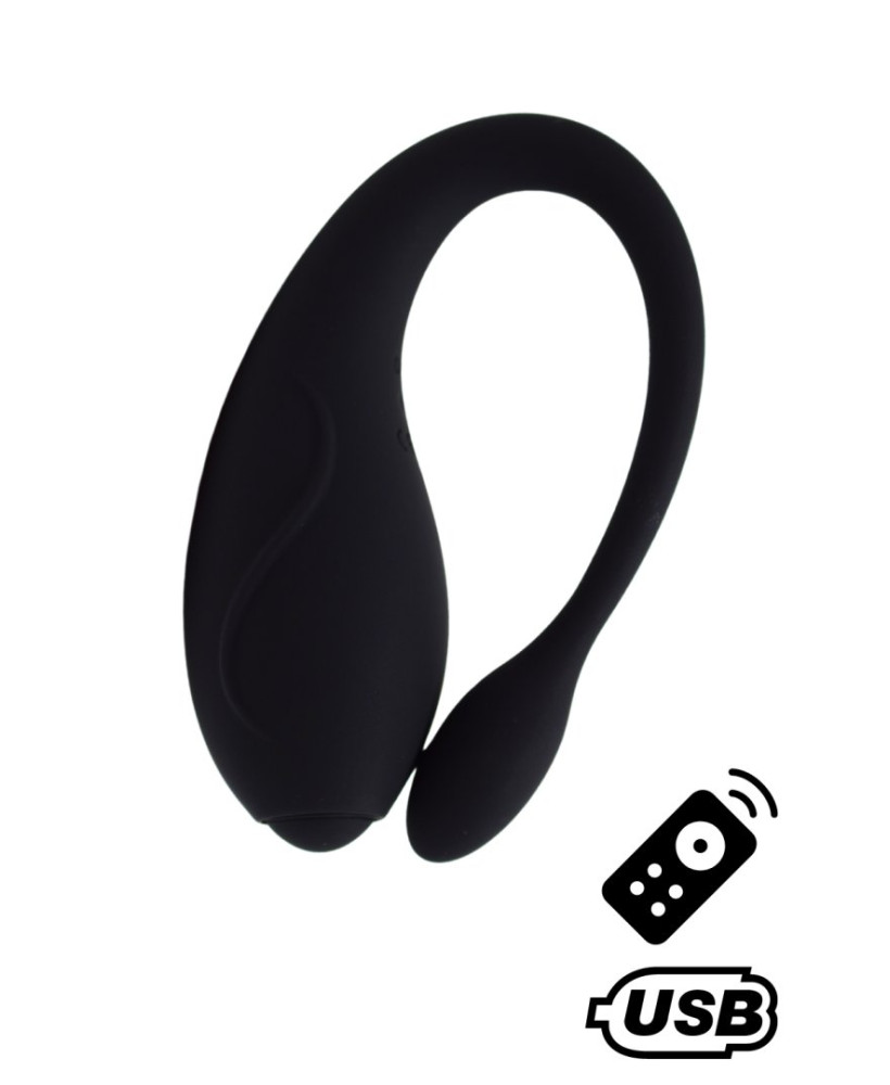 TANDEM Noir, stimulateur pour couple USB avec télécommande en silicone médical  